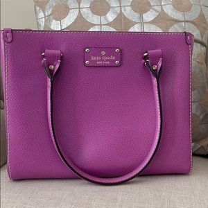 Kate Spade Small Magenta Leather Satchel